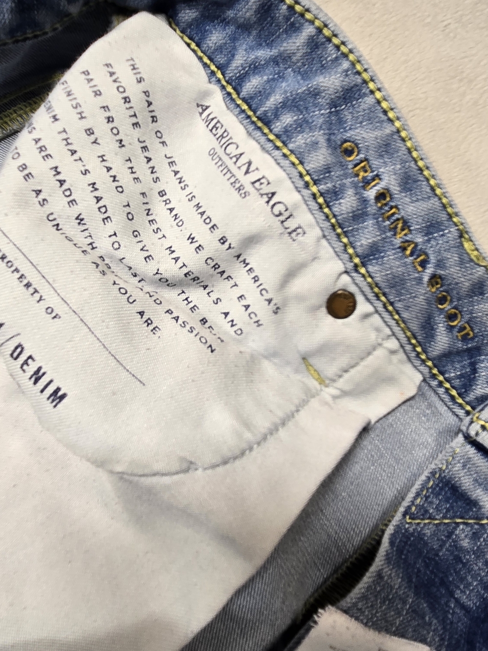 American Eagle Outfitters Original Boot Jeans Mens 36x30 Blue Boot Denim Pants - Picture 10 of 15